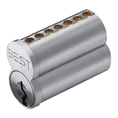 Interchangeable Core, Satin Chrome, Keyway Type G, 7 Pins