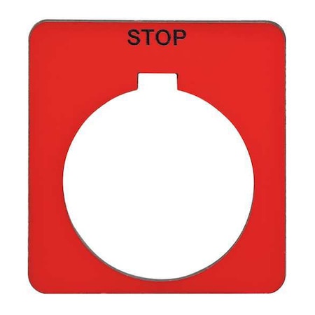Legend Plate,Square,Stop,Red