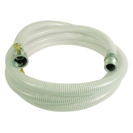 1-1/4 ID X 20 Ft PVC Water Suction Hose 90 PSI Clear/WT