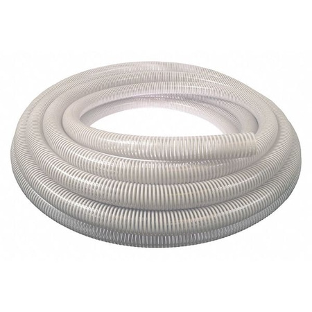 1-1/4 ID X 100 Ft PVC Water Suction Hose 90 PSI Clear/WT