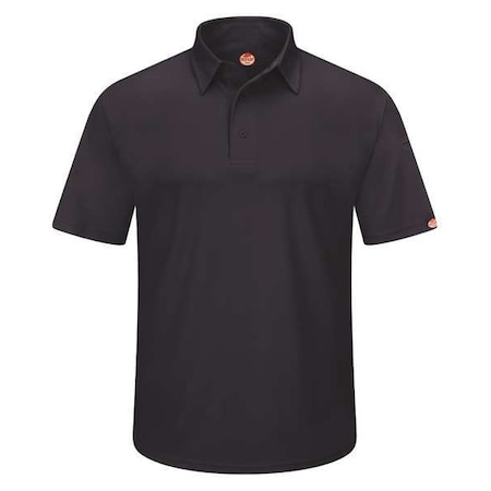 Short Sleeve Polo,Sz S,Black,Polyester