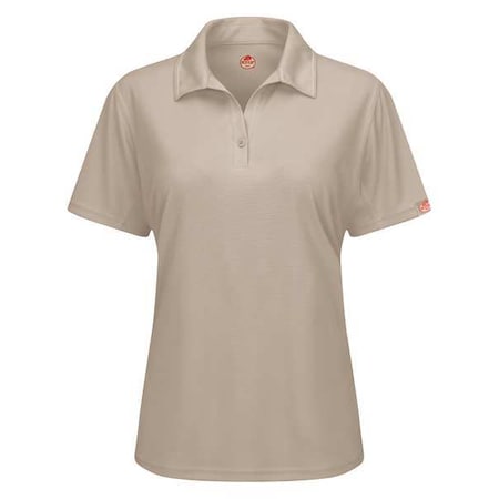 Short Sleeve Polo,Womens,S,Tan,Polyester