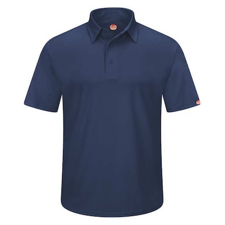 Short Sleeve Polo,Sz XL,Navy,Polyester
