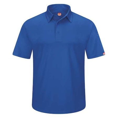Short Sleeve Polo,3XL,Royal Blue,Button