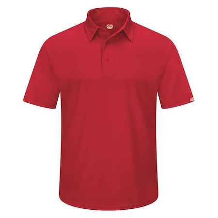 Short Sleeve Polo,Sz XL,Red,Polyester