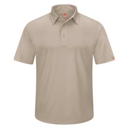 Short Sleeve Polo,Sz 5XL,Tan,Polyester