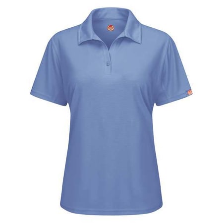 Short Sleeve Polo,Womens,XL,Blue,Button