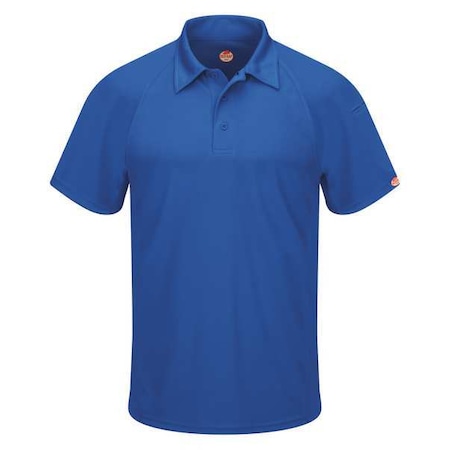 Short Sleeve Polo,L,Button,5oz