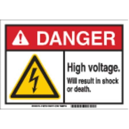 Danger Sign, 7 In Height, 10 In Width, Plastic, Rectangle, English