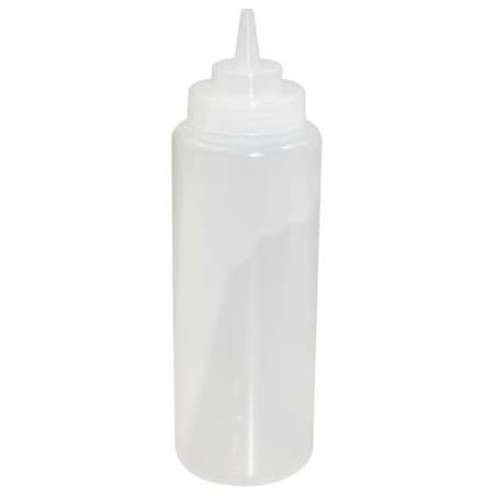 Squeeze Bottle,Plastic,Clear,32 Oz.,PK12