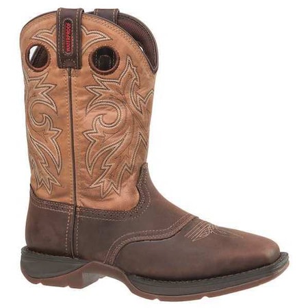 Size 10 Men's Western Boot Steel Work Boot, Brown And Tan