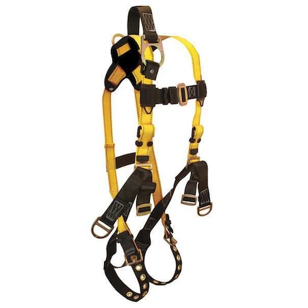Full Body Harness, Vest Style, S, Polyester, Black/Yellow