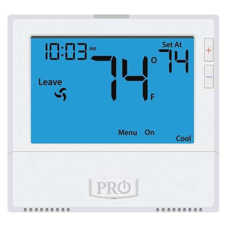 Non-Programmable Thermostat, 7, 5-1-1 Programs, 1 H 1 C, Wall Mount, Hardwired/Battery, 24VAC