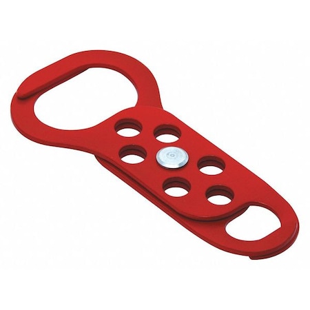 Lockout Hasp,Red,5-23/64 In. L,Steel