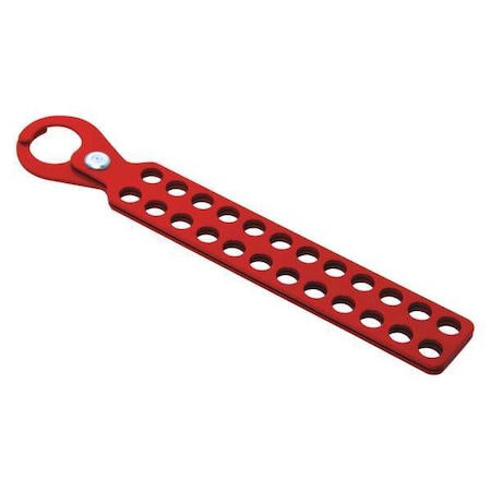Lockout Hasp,Red,10-1/4 L,Steel