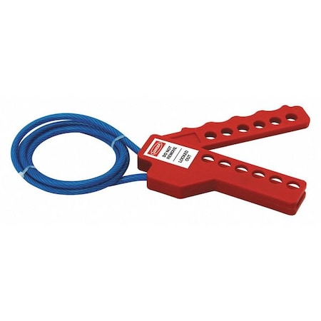 Lockout Cable,Red,CoatSteel, 3ft.L