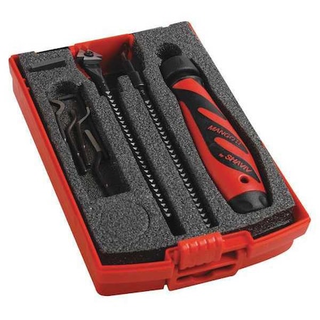 Deburring Tool Set,Plastic,Hi Speed Stl.