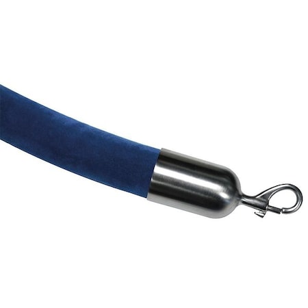 Barrier Rope,Velour,Blue,6 Ft. L