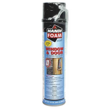 Window & Door Spray Foam Sealant, 24 Oz, Aerosol Can, Creme, 1 Component