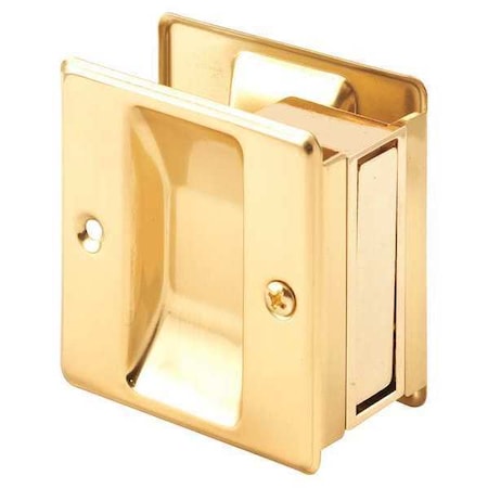 Pocket Door Pull, 2-1/2L X 1-3/8W, Brass