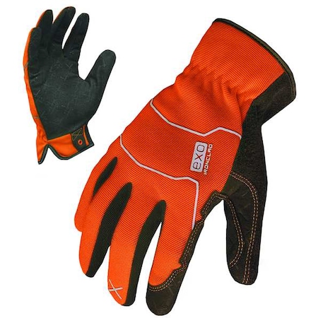 Hi-Vis Mechanics Gloves, S, Orange, Single Layer, Spandex