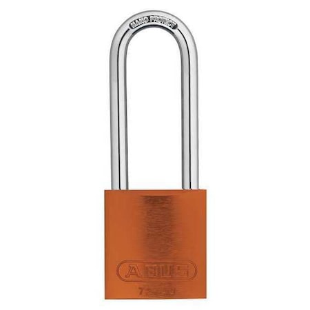 Keyed Padlock, Open, Rectangular Aluminum Body, Chrome Plated Hardened Steel Shackle, 3/4 In W