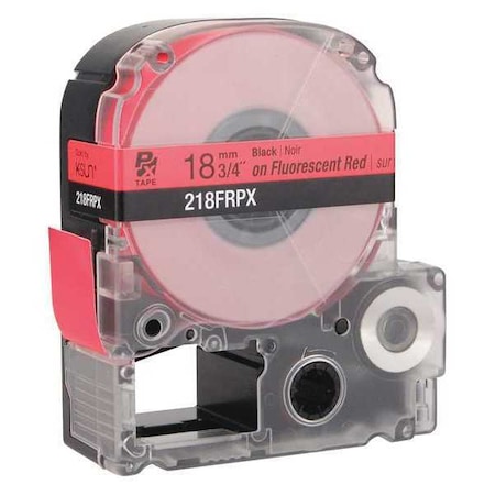 Label Cartridge, Black On Fluorescent Red, Labels/Roll: Continuous