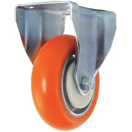 Rigid Plate Caster,Polyurethane,400 Lb.