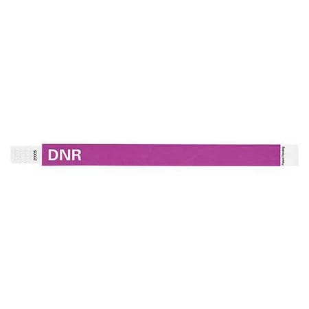 ID Wristband,Tyvek,10 In. L,DNR,PK500