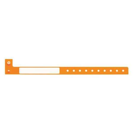 ID Wristband,Orange,1-1/4 In. W,PK500