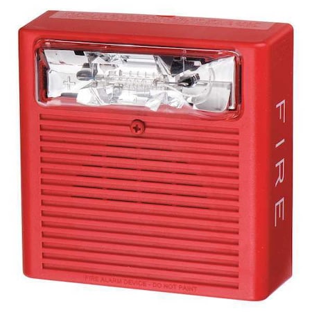 Horn Strobe,Red,0.480A,Ceiling Mnt
