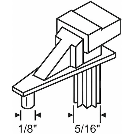 Shelf Support Clip,1-1/4 L,Nylon