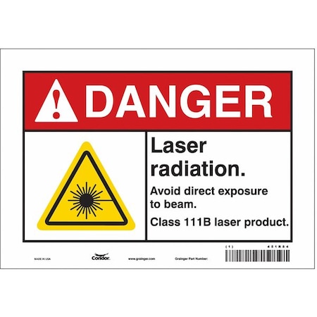 Safety Sign, 7 In Height, 10 In Width, Vinyl, Vertical Rectangle, English, 451R84