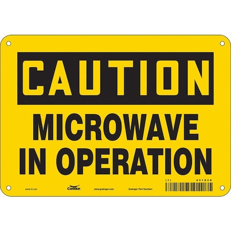 Safety Sign Radiofrequency/Microwave, 7 In H, 10 In W, Aluminum, Vertical Rectangle, 451X08