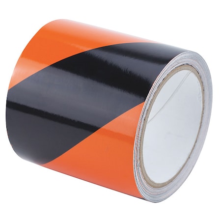 Marking Tape,Striped,Black/Orange,4 W