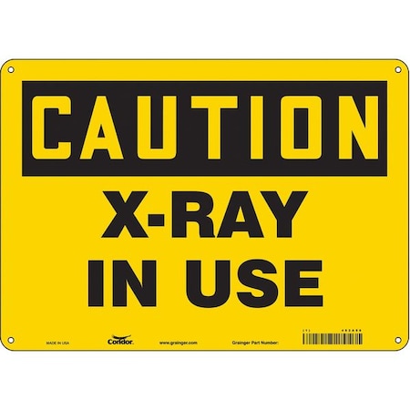 Radiation Sign, 10 In Height, 14 In Width, Polyethylene, Horizontal Rectangle, English