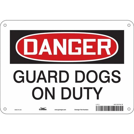 Security Sign, 7 In H, 10 In W, Polyethylene, Vertical Rectangle, English, 453P43