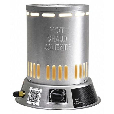 Convection Portable Gas Heater, Liquid Propane, 15,000 To 25,000 BtuH