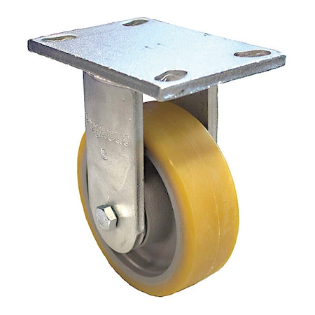 Plate Caster,3530 Lb. Load,Yellow Wheel