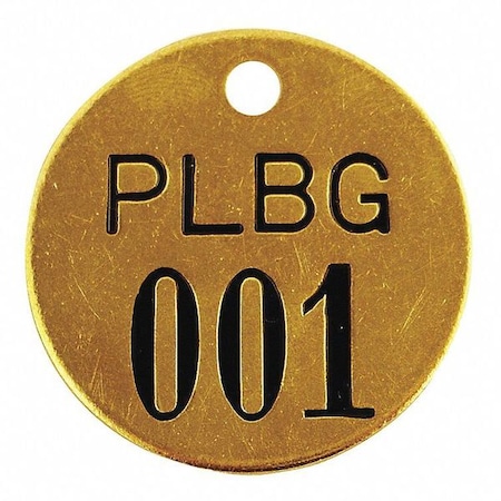 Tag,Brass,Yellow,1-1/2 Hx1-1/2 W,PK25