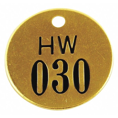 Tag,Brass,Yellow,1-1/2 Hx1-1/2 W,PK25