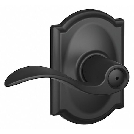 Lever Lockset,Black Powder Coat,Privacy