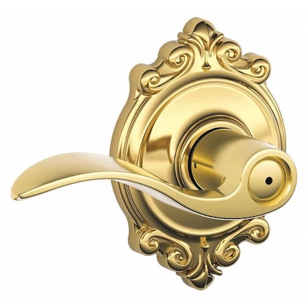 Door Lever Lockset,Bright Brass,Privacy