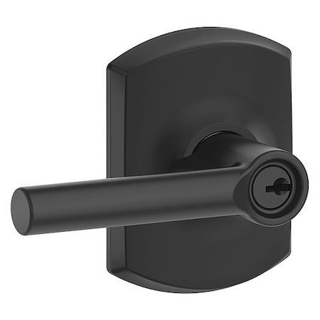 Lever Lockset,Black Powder Coat,Entrance