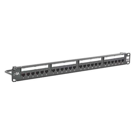 Patch Panel,1.72 In. H,Steel,Flat Panel