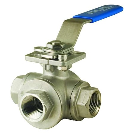 2 NPT Stainless Steel Ball Valve 3-Way