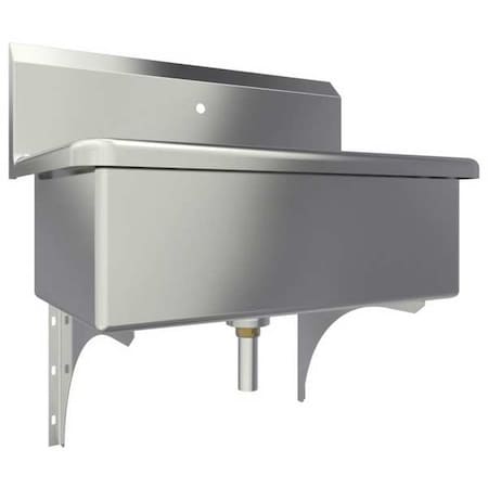 Wall Mount, 1 Hole, Stainless, Scrub Sink