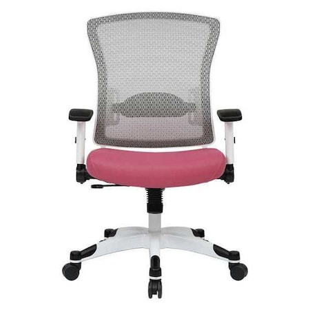 Managerial Chair, Fabric, 18-3/4 To 23 Height, Adjustable Arms, Pink