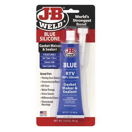 Sealant, 3 Oz, Tube, Blue, Silicone Base