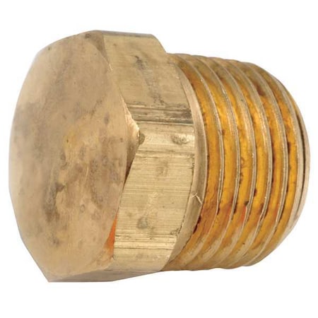 Brass Hex Head Plug, MNPT, 1/2 Pipe Size